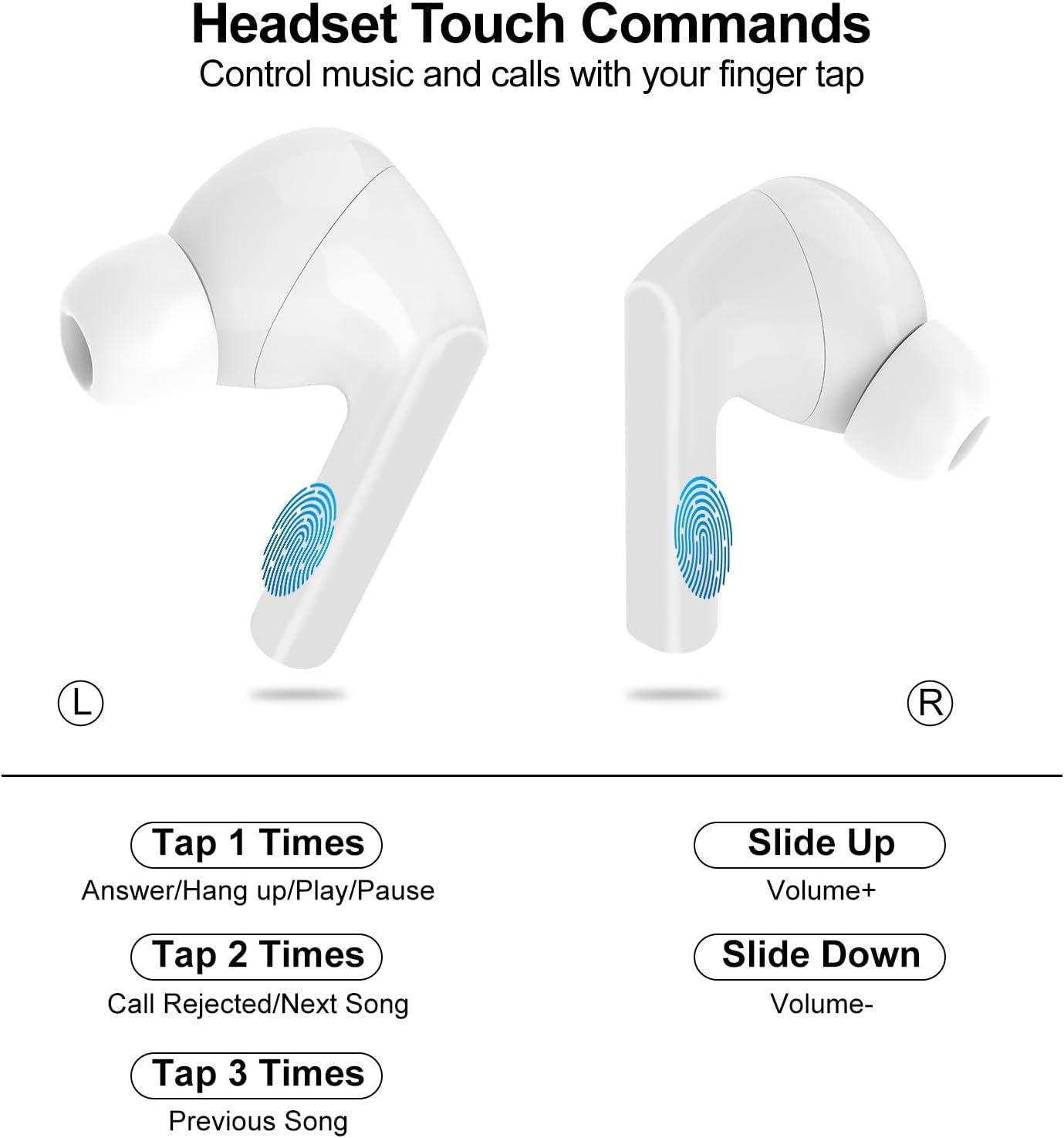Wireless Earbuds, 5.4 Bluetooth Headphones With Touch Screen Ear Buds, ANC ENC Noise Cancelling Earbuds Headphones With Microphone, Wireless Bluetooth In Ear Earphones For Android IOS Phones - SlvmWrld Sauce